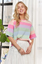 ADORA Multi Color Stripe Casual Top