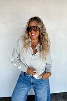 PREORDER: Blakeley Longer Length Marley Snap Button Sweatshirt Vintage Grey Womens