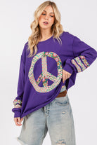 SAGE+FIG Peace Applique Patch Long Sleeve Top Trendsi