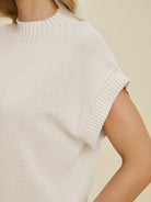 Double Take Mock Neck Short Sleeve Sweater Shirts & Tops