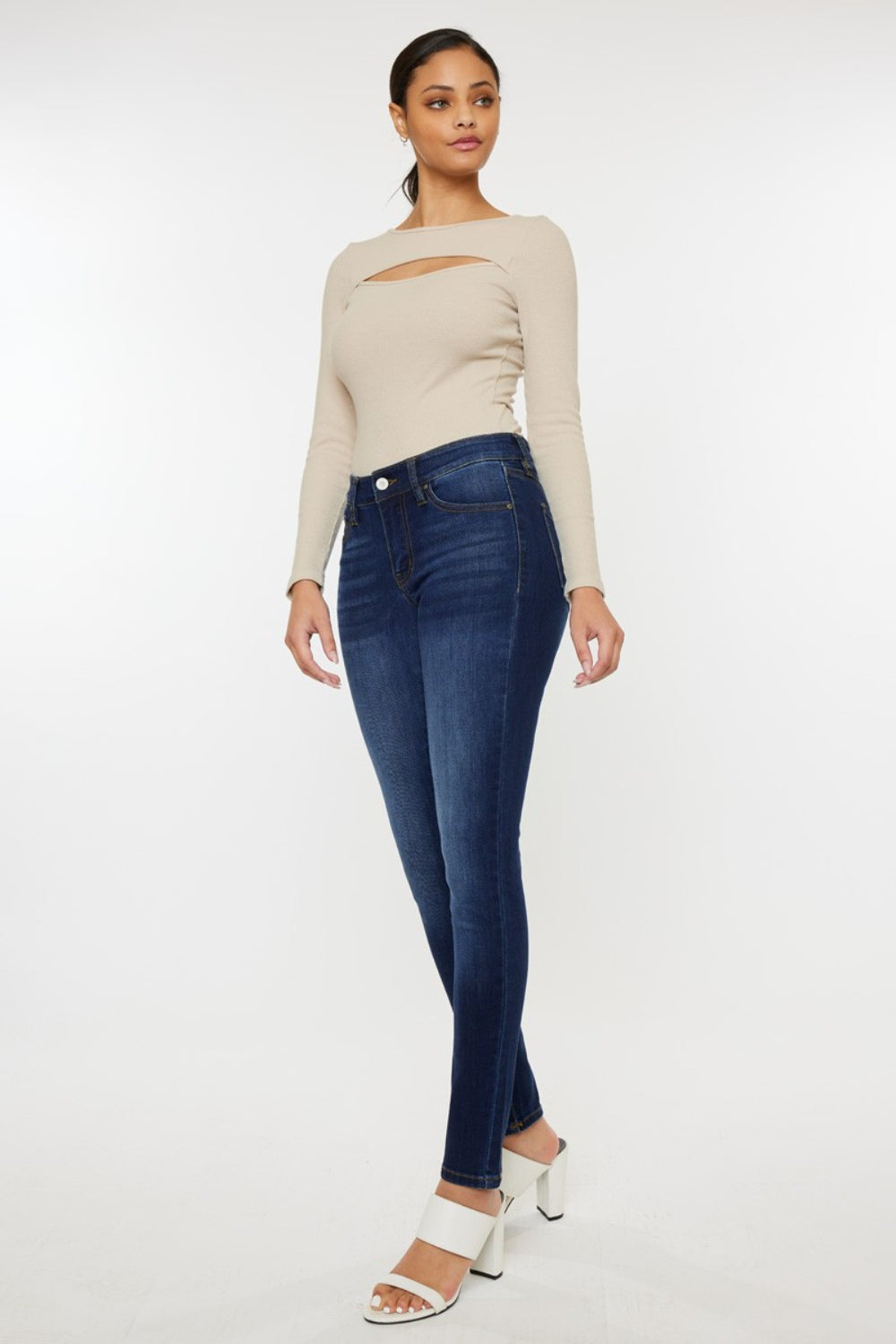 Kancan Mid Rise Gradient Skinny Jeans Jeans