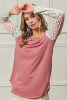 BiBi Mauve French Terry with Paisley Triblend Color Block MAUVE