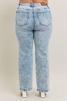 Judy Blue High Waisted Mineral Wash Distressed 90's Straight Jeans