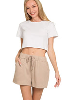 Zenana Ash Mocha Fleece Long Sleeve Sweatshirts & Shorts Set
