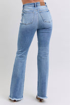 Judy Blue Medium Washed Raw Hem High Rise Bootcut Jeans Jeans