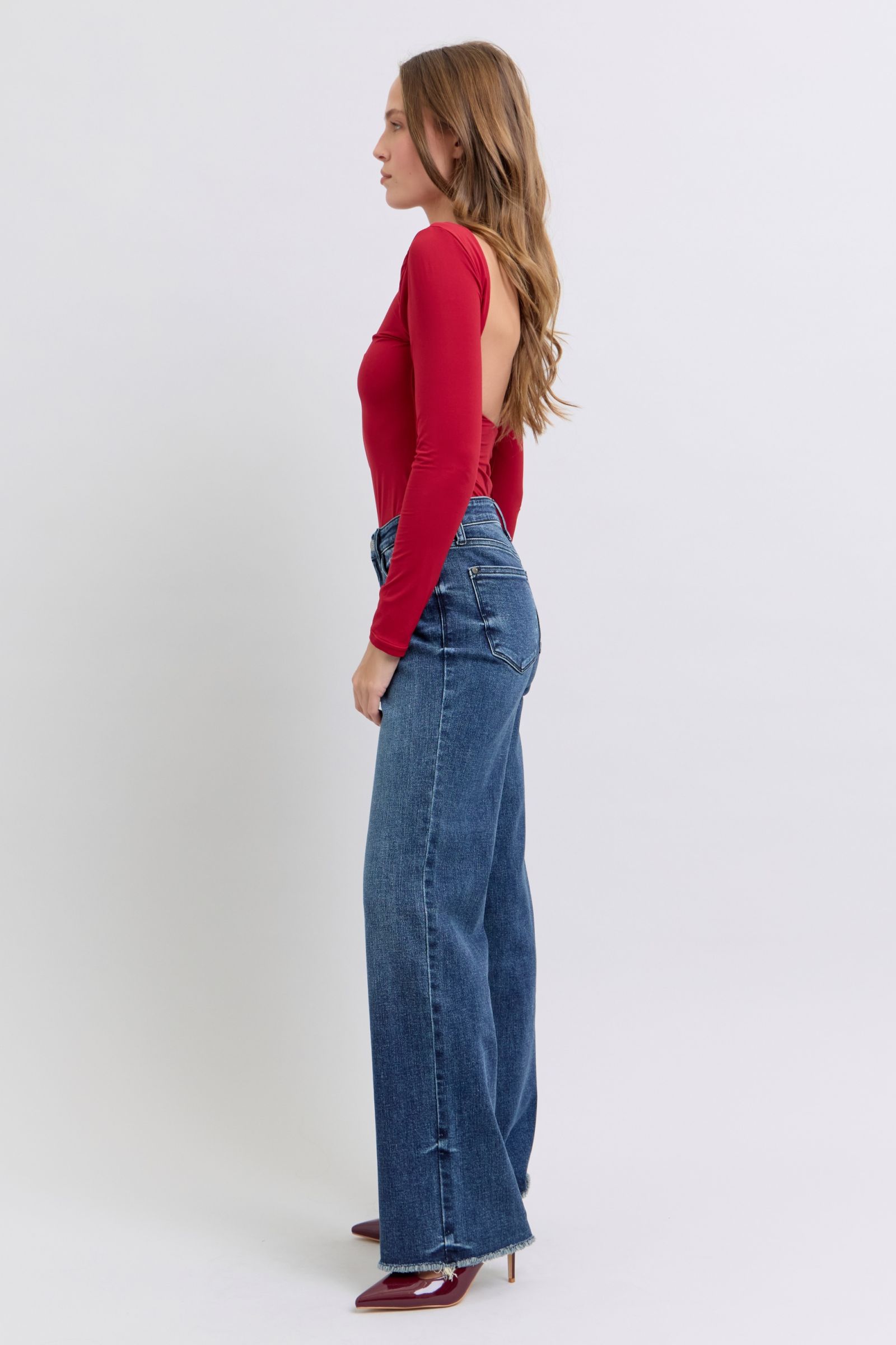 Judy Blue Raw Hem Mid Rise Jeans w/ Tint Jeans