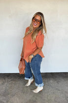 PREORDER: Blakeley Joey Washed Cotton Boyfriend Tee Fall Colors Womens
