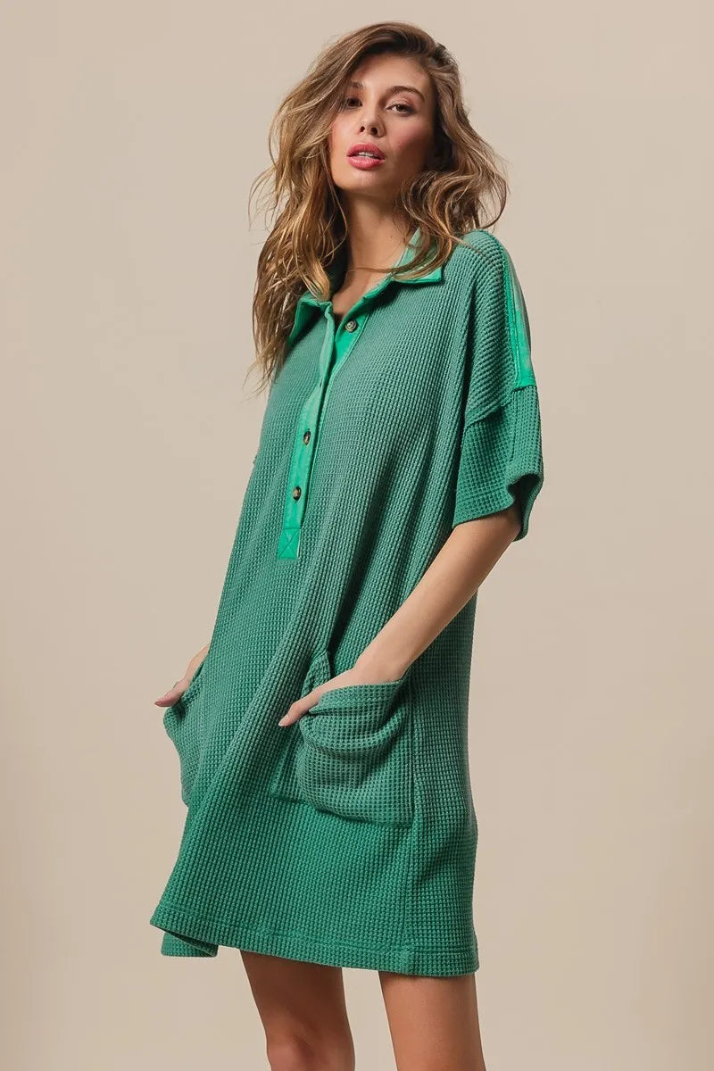 BiBi Jade Dip Dye Mineral Washed Texted Knitted Dress