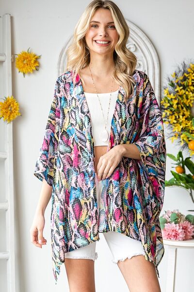 Heimish Multi Color Snake Open Cardigan