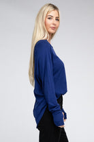 Zenana Cotton Raglan Sleeve Thumbhole Top ZENANA