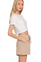 Zenana Ash Mocha Fleece Long Sleeve Sweatshirts & Shorts Set