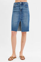 RISEN High Rise Front Slit Pencil Skirt MEDIUM