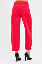RISEN Scarlet High Rise Ankle Cuffed Barrel Pants