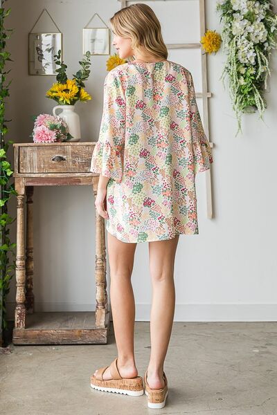 Heimish Ivory Multi Color Floral Open Cardigan