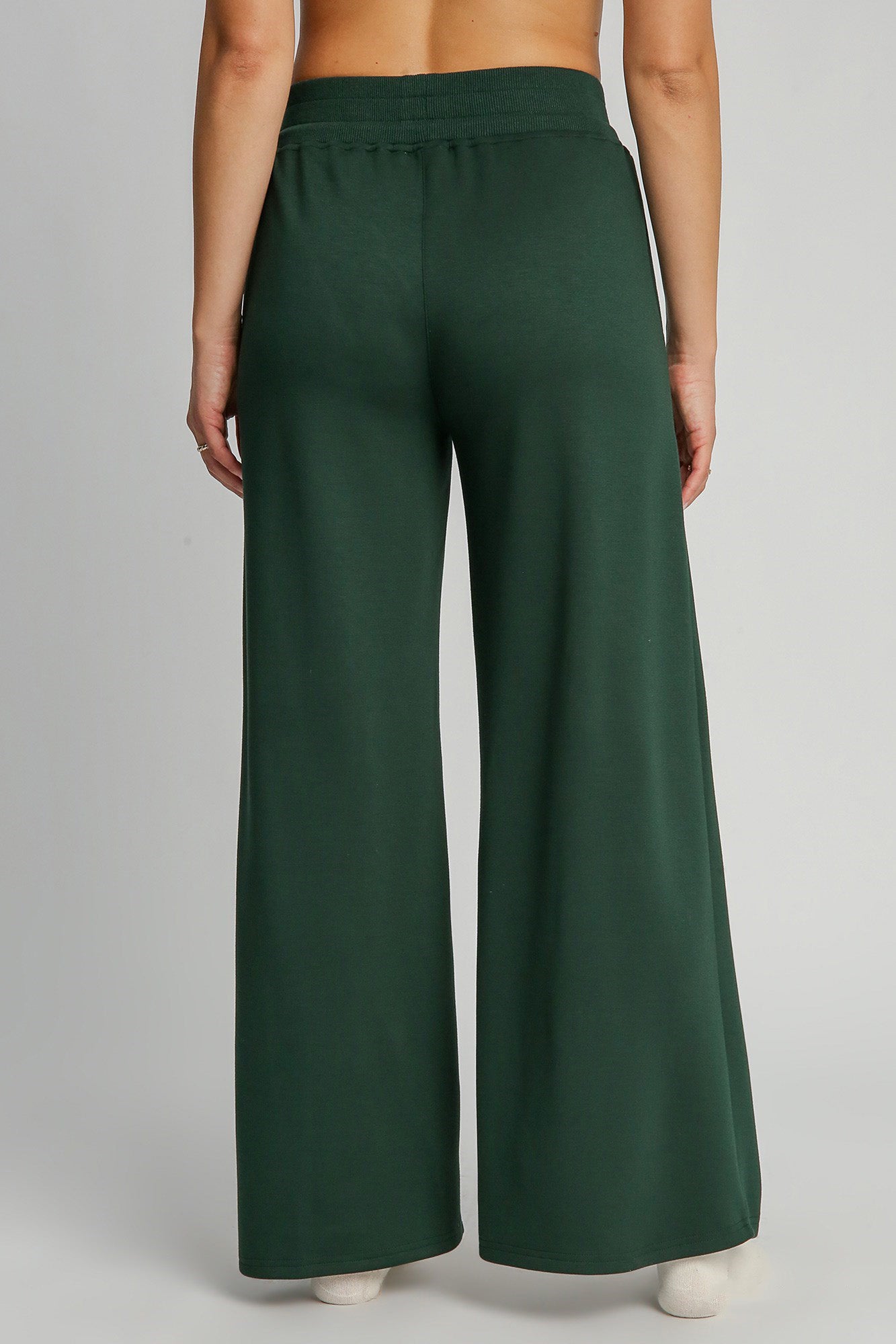 Umgee Evergreen Drawstring Wide Leg Pants with Pockets Pants