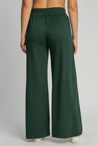 Umgee Evergreen Drawstring Wide Leg Pants with Pockets Pants