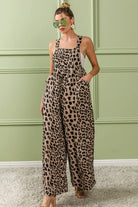 BiBi Leopard Print Wide Leg Overalls