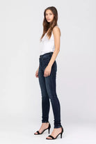 Judy Dark Washed Blue High Waist Washed Skinny Jeans