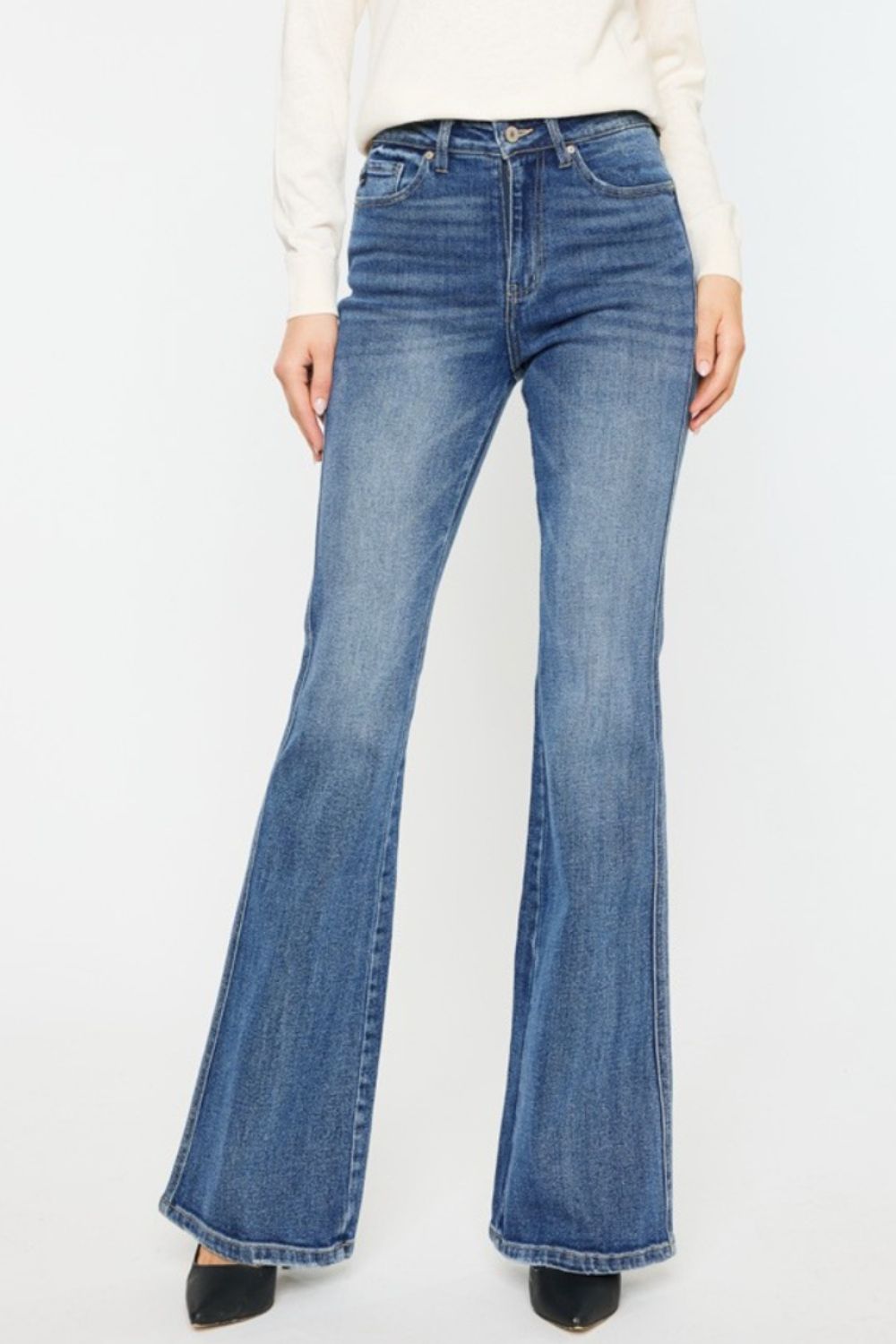 Kancan Cat's Whiskers High Waist Flare Jeans MED