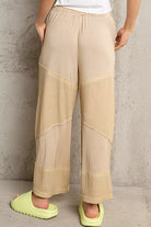 POL Corn Soup Elastic Waistband Wide Leg Pants with Drawstring