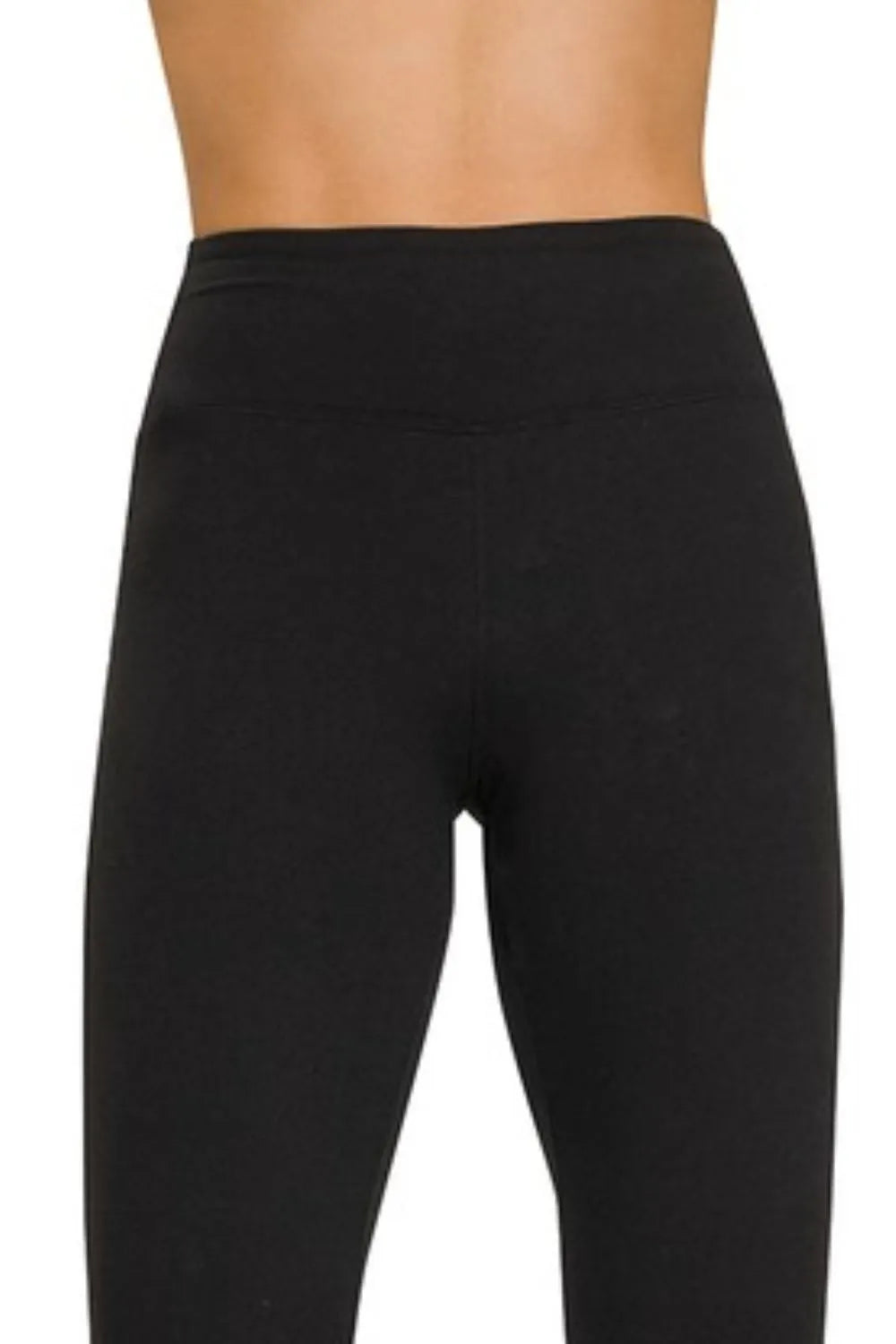 Zenana Black Microfiber Waistband Leggings