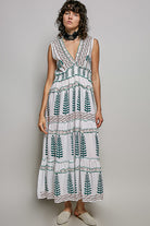 POL Floral Printed Sleeveless Tiered Dress with Smocked Waistband