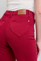 Judy Blue Heart Shaped High Rise Red Straight Leg Jeans 20W Jeans