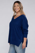 Zenana Plus Garment Dyed Front Seam Sweater ZENANA