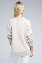 Zenana Raglan Chenille Long Sleeve Sweater ZENANA