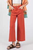 SAGE + FIG Cinnamon Wide Leg Cropped Pants Trendsi