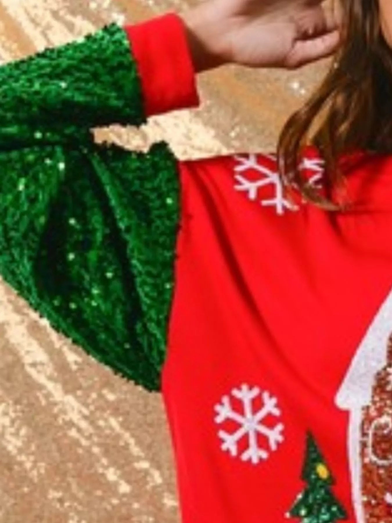 Preorder: Christmas Theme Sequin Long Sleeve Sweatshirt