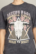 Lotus Fashion Collection Desert Road Wild West Mineral Washed Graphic Top Lotus Fashion Collection