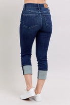 Judy Blue High-Waist Double Waist Band Cuffed Skinny Jeans
