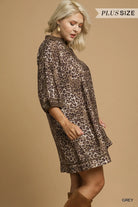 Umgee Leopard Print Mini Dress with Contrast Trim