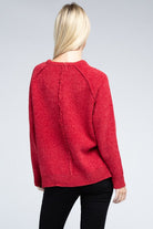 Zenana Raglan Chenille Long Sleeve Sweater ZENANA