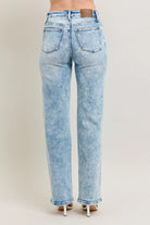 Judy Blue High Waisted Mineral Wash Distressed 90's Straight Jeans