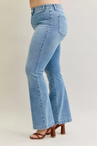Judy Blue Medium Washed Mid Rise Bootcut Jeans with Contrast Wash & Front Patch Pockets