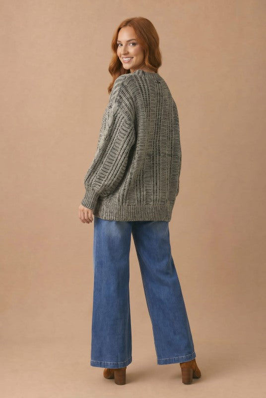 Haptics Beach Bonfire Button Down Cardigan in Olive