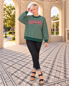 Merry and Bright Striped Sweatshirt