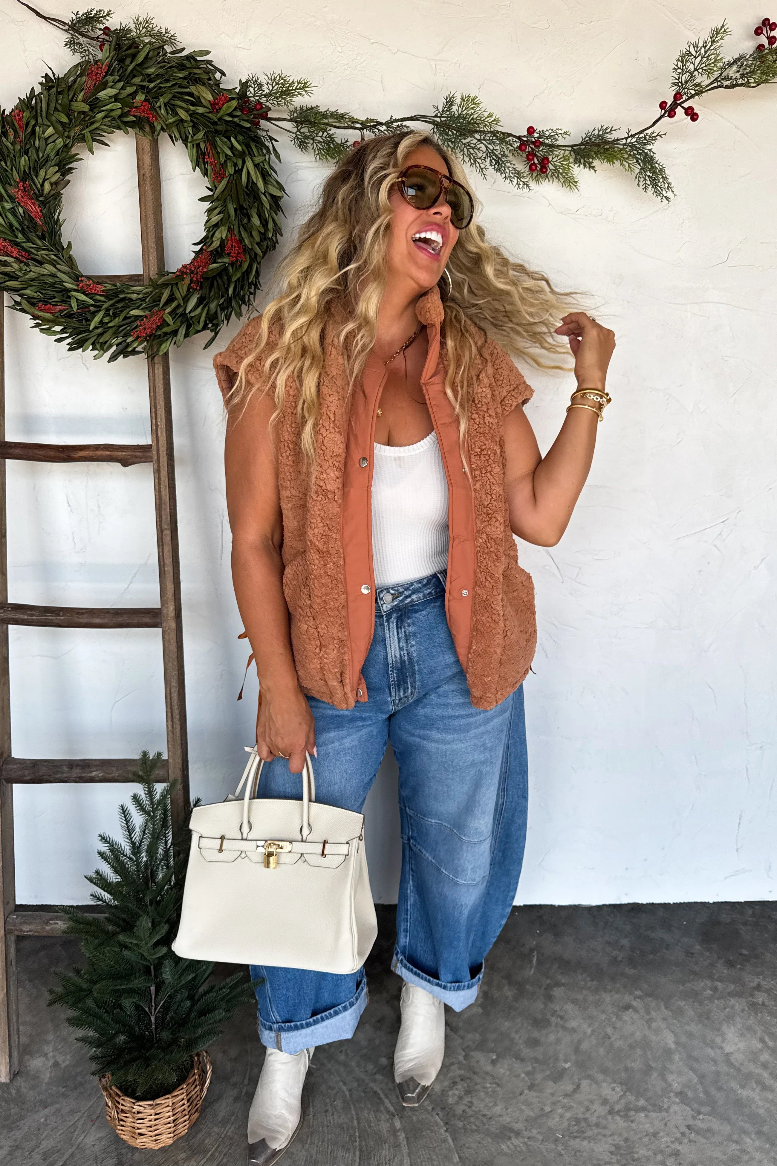 PREORDER: Blakeley Linden Sherpa Vest Jacket Womens