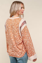 Haptics Flower Fields Oversized Cotton Tri Blend Floral Top