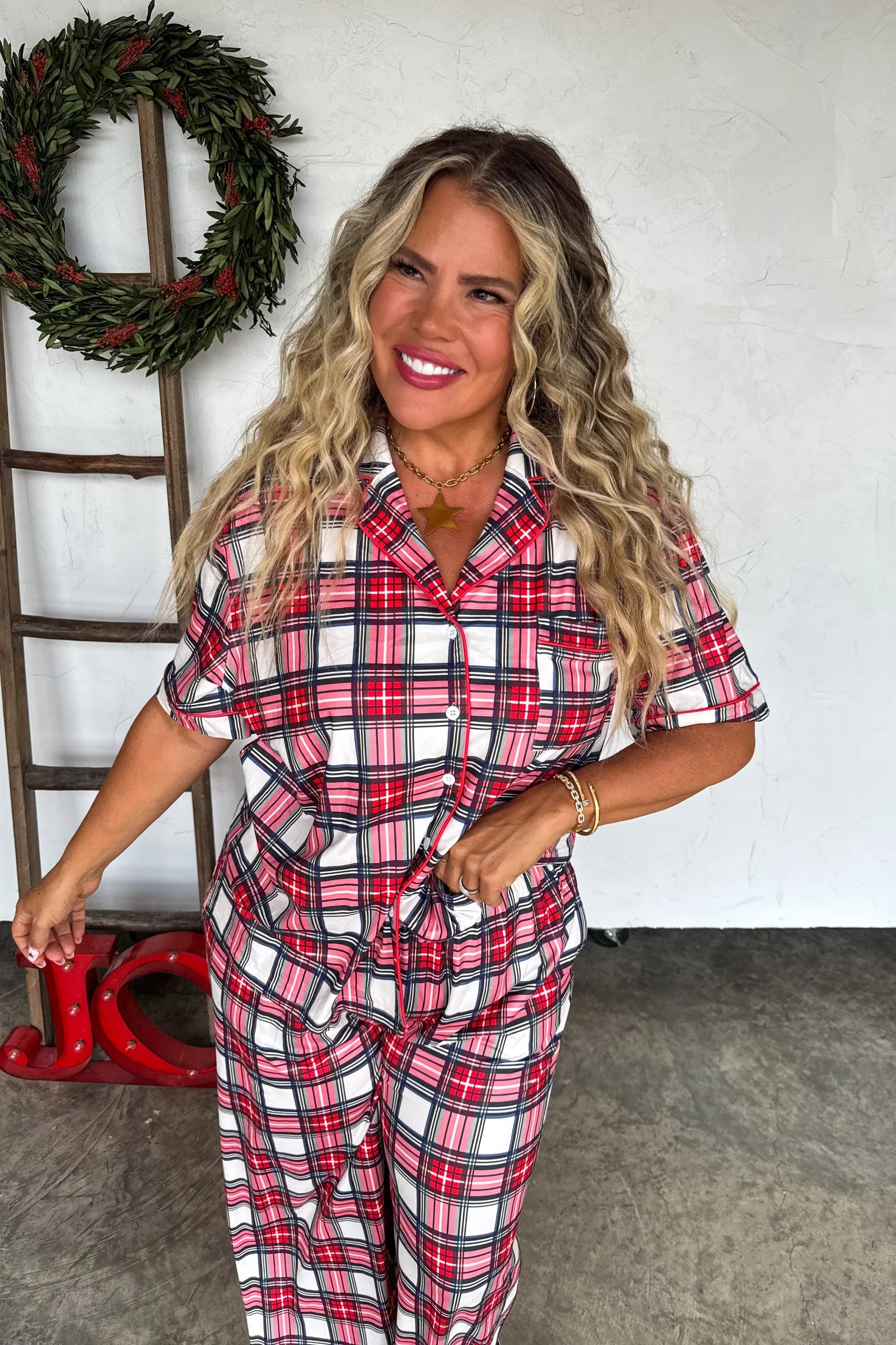 PREORDER: Blakeley Christmas Luxe PJ Sets Plaid Womens
