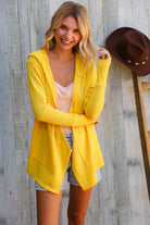 And The Why Sunflower Long Sleeve Open Hoodie Cardigan