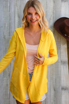 And The Why Sunflower Long Sleeve Open Hoodie Cardigan
