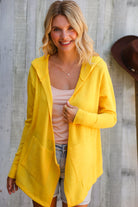And The Why Sunflower Long Sleeve Open Hoodie Cardigan