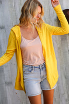 And The Why Sunflower Long Sleeve Open Hoodie Cardigan