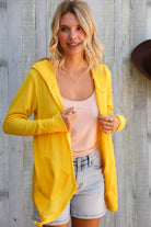 And The Why Sunflower Long Sleeve Open Hoodie Cardigan