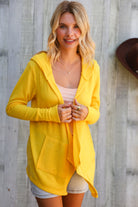 And The Why Sunflower Long Sleeve Open Hoodie Cardigan
