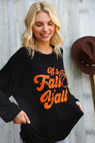 BiBi It's Fall Y'all Pocketed Black Pullover