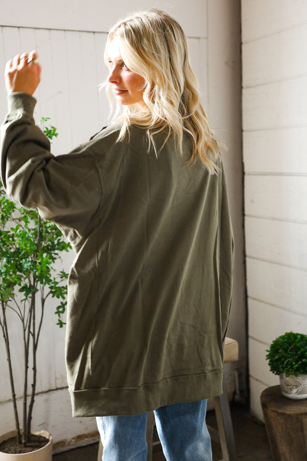 Fantastic Fawn Plaid Star Olive and Pullover